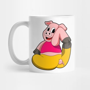 Pig at Yoga funny Mug